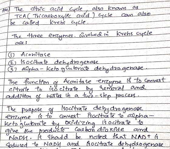 ag cPc acld ule alsa knaum AasThe TCAC Ticacboxylfc acd 1ele be called Cam alsa krebs aycle krehs cycle The thnee enzymes. av