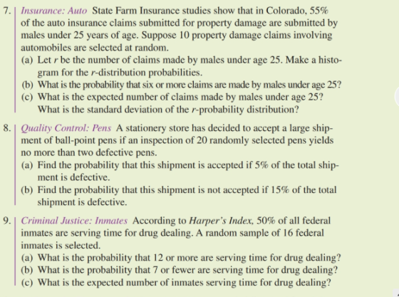 7. | Insurance: Auto State Farm Insurance studies show that in Colorado, 55% of the auto insurance claims submitted for prope