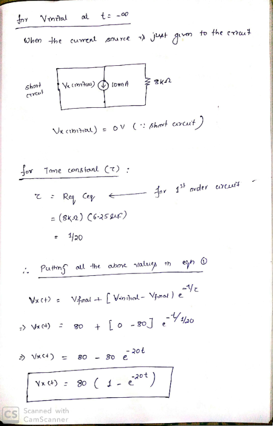nyVinal at to the cTrut When he cument YCnta) LomA short phvt curcut oV Tme constant (7): 13prder YCLA Re Cey - (sK2) C6-25)