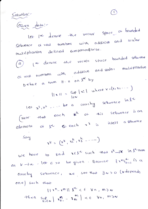 edala; ven lel denote lae vectu Space o uded Seelience cA vec nam bers witt addih on and scalay mul tH plicaton de ned Gem po