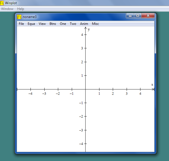 Winplot Window Help X noname3 Misc Anim Btns One Two View File Equa y 2 4 3 2 1 -1 -2 -4 -1 -2 -3 -4