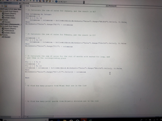 BAProject (C13-sale Data s Micosoft Excel Objects 1) Caleulate the sum of sales tor January, put the result in B17 Players (P