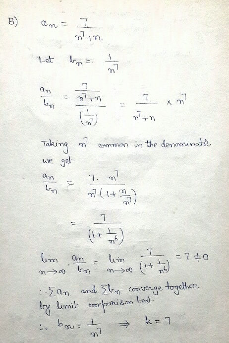 B) am Lot an 7 x m Taking Comnon n the demounat gel- we an 7. m 7 =7キ0 m On ( m-00 -Zan amd conuenge togethon lmit compatikon