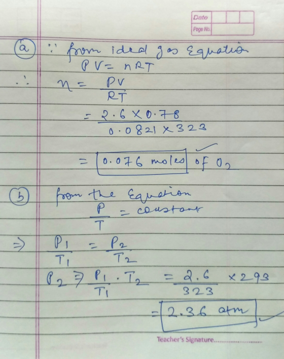 Date Page No. au i RT 0,082/ 322 2. 2. 323 2-34 atm Teachers Signature...