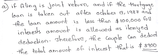 loan is taken out aflen ocbe the loan amount ess HRa $to0, ir ļenesh amoucử is allowed as ieneed the total amount inkeuest tR