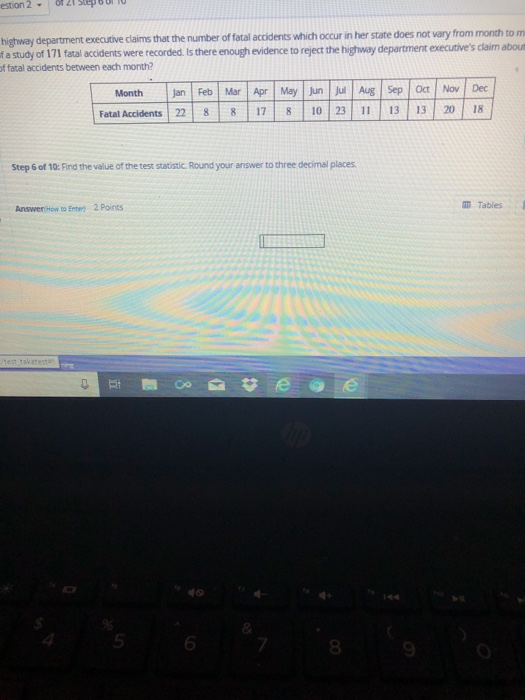 of 21 Stpso estion 2 fatal accidents which occur in her state does not vary from month to m highway department executive clai