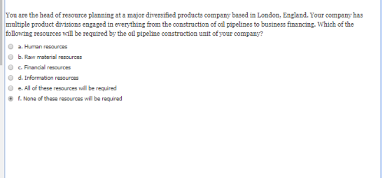 You are the head of resource planning at a major diversified products company based in London, England. Your company has mult