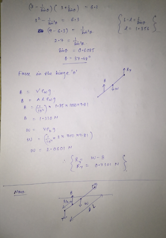 3+ rino 6.3 2 6.3 L-L 9-6.3) 1 lE .256 2.7 = 0.6085 6=37-480 Farce in the bimge 14 1C20 * 9.8 f.35 B -330 N ve,9 3 7ov »9.81