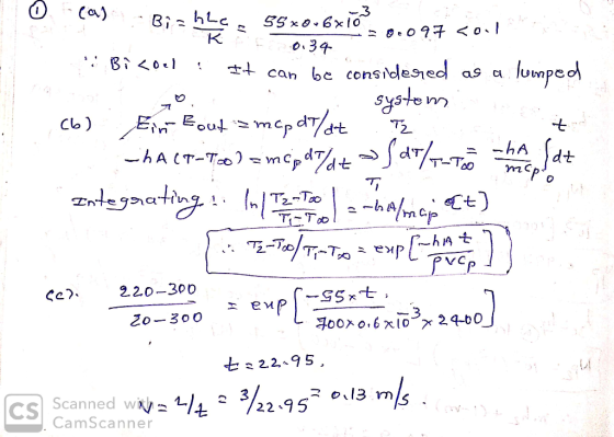 Ca) Bi hc o97 <o lumpeod can be considesied as c syste EEoumcp dT/dt Co) in -ha -hA CT-T)mc d7%4t fdr/T2 dt L p 1 T2-TTT pht