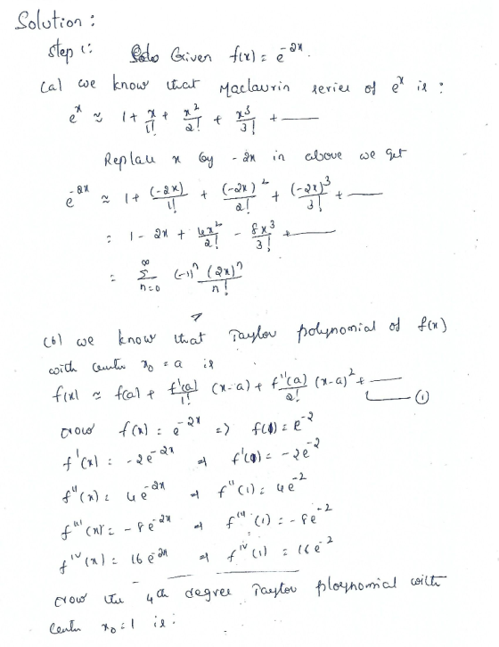 Solution Maclaurin 2. Replau С6) we know ut.at าใน1av ho4nonia d fo) an lu