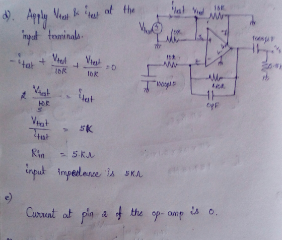 bi est Hesl exminala at o rhi ustHut tot opF Hat SK test Rin 25.K.ル input impedence, a ska the op- omp wven