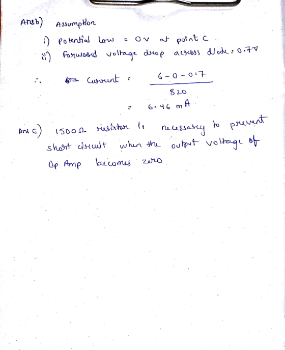 Ansb) Aumpon at potnt c forulosd olag duop algss dodk z 0 .7V - 0-o mA 6.46 pruvat 50o n siator nuussary whun theoutputvoltag