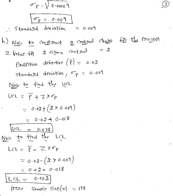 P V 0.00 Stamdaid devjation 0 00 h) Nocs to Constouct a Cotonal hat f the Pio ceps Z Value fa sigma ontjial defetive Poption