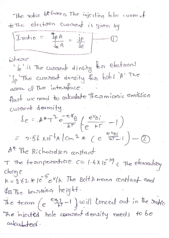 de e aze of The intesace 丹 ur read to culculate.te.n monė emrcric kr Chec The injectcd hcle cuscent density needs to be