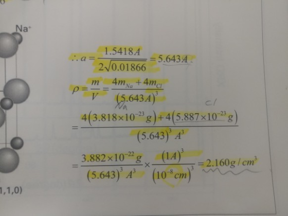 Nat 1.54184 2 0.01866 5.6434 643A c/ (5.643)3 A3 3.882x102 g (1A) 2.160g/cm3 (5.643 )3 Азо x-10-8cm)3 (5.643) A (10 cm)