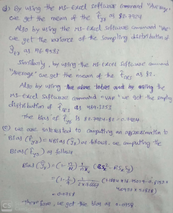 d By uing the Ms-Excel softane ommand Ave ag get the mean of the tyy es 2.7924 CNe Elcel Softanne Command Ag Also by using th