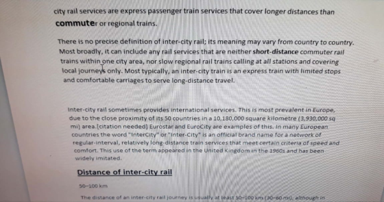 city rail services are express passenger train services that cover longer distances than commuter or regional trains. There i