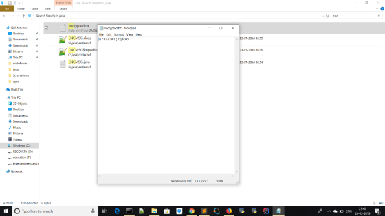 Search Tocls enc-Search Results in java Home Shae Search Search Results in java encrypted.Lxt Quick access Desitop Date medif