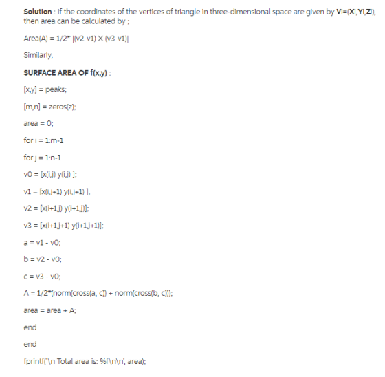 Solutlon: If the coordinates of the vertices of triangle in three-dimensional space are given by Vi-(Xi,Yi,Zi), then area can