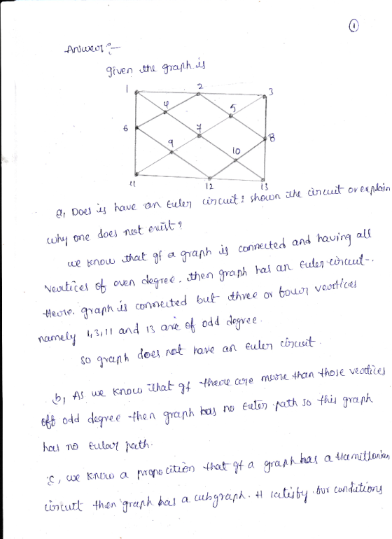 given the graphi 2 6 io 12 cuhy one doe nust evat ue snow that f a granh i conmuted and having alt namety ,3,11 and i3 ane od