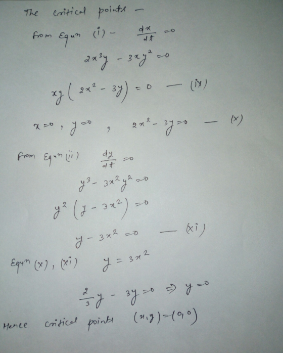 criticl pointh The fom Equn i)- (a-7) (M) 2 (3 ua 3 3X (-) 2 3 2 7-3x2-0 Equm ()1i) 3 1 cniticl point (g ) -(90) Hence