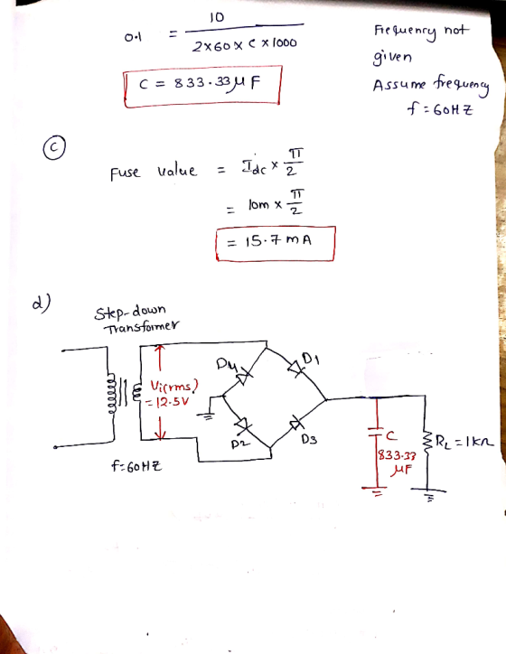 fic^uenry not ven Assume equen eng Fuse Value - dcX 2 - lom x Sikp- down TranSfoirmer 12-5V D3 833-33