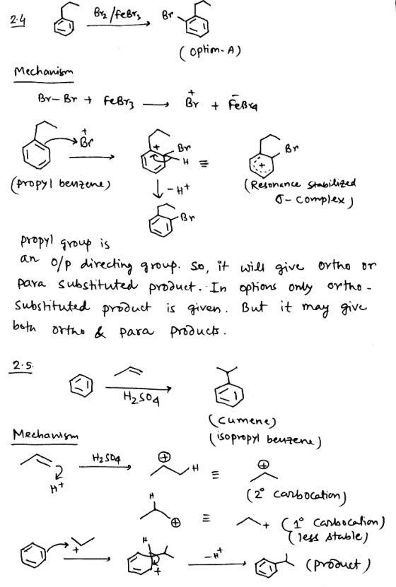 ( ophm-A) Mechawi^m ơ-complex aln ortho Subshtutd prdut is given. But it mj ?ivi 2.5 Cumen«