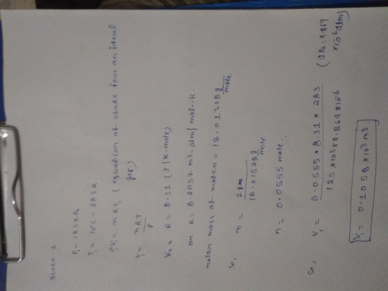 State 9-185AA T1oc aK SRTepuation at stale forr an idea nAT Juf KcRES.31 (IK-mote) A- 8.805T ma-atm mal.-k. malar mass at wa
