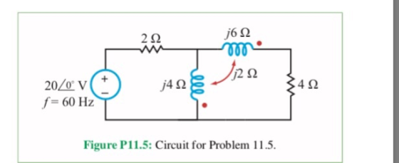 2Ω j6Ω /4Ω 4Ω f-60 Hz Figure P11.5: Circuit for Problem 11.5