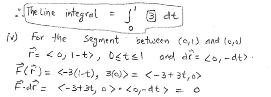The line integral : J dt İv) for the segment between(6,1) and (o,J (3)