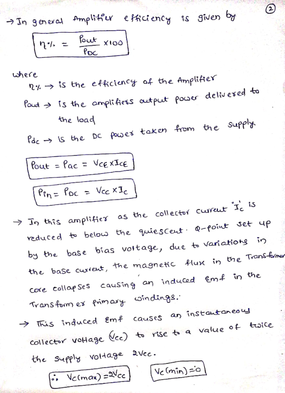 Amplifthur ekiciency is given oauk DC here. %→is the efficiency of the Am plīAeY ts the amplitess output poer deliv esed to t