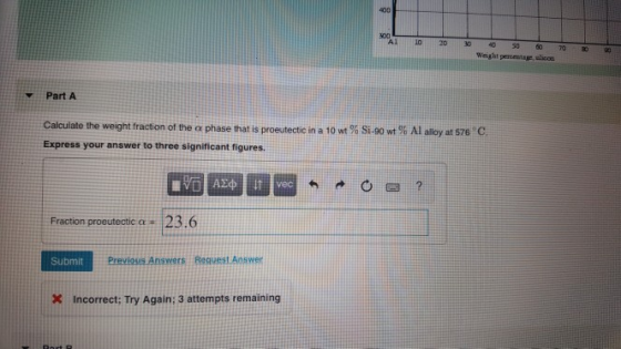 A10 203 40 0 600 0 Weight pencestage alison Part A Calculate the weight fraction of the α Express your answer to three signif