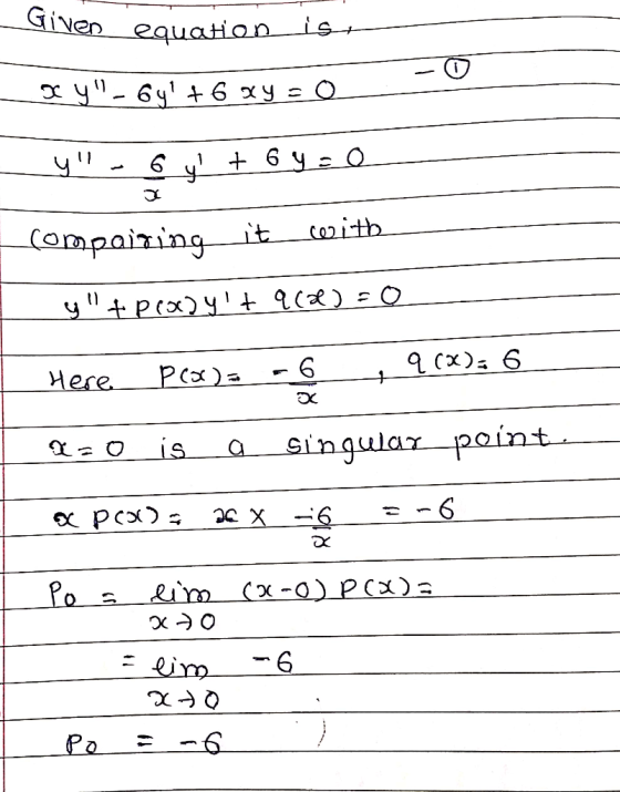 Given equaio T12 6 p(x)- Here TX Gingular point