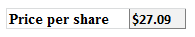 Price per share $27.09