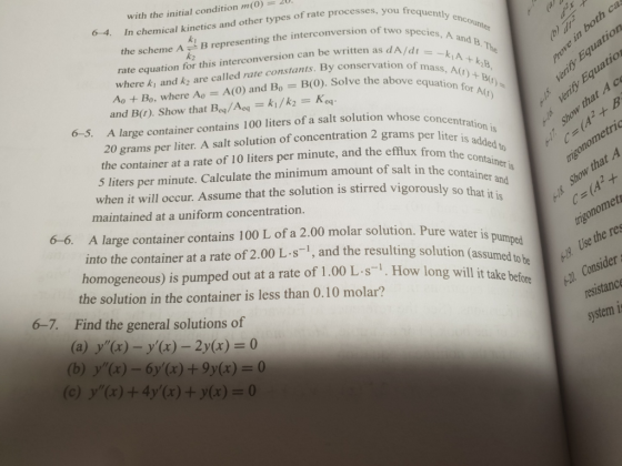 In chemical kinetics and other types of rate processes, you frequently encounter with the initial condition m(0) == 2 6-4 B r