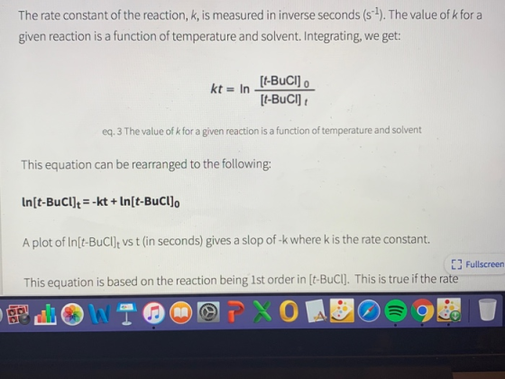 The rate constant of the reaction, k, is measured in inverse seconds (s1). The value of k for a given reaction is a function
