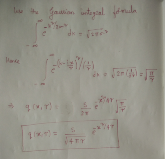 o thgawion inteial ddmula -k/2a dk= J2TT Honce 2T X4T TT S e gx,T)= 2 T X74 4 TIT