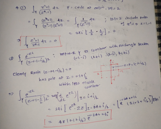 チ① 72 (z41) Rectangle Vecen Countour e (z-o-l-%)-o Roots Clearly when ee) で side cotn to て2- I - 0,24 +
