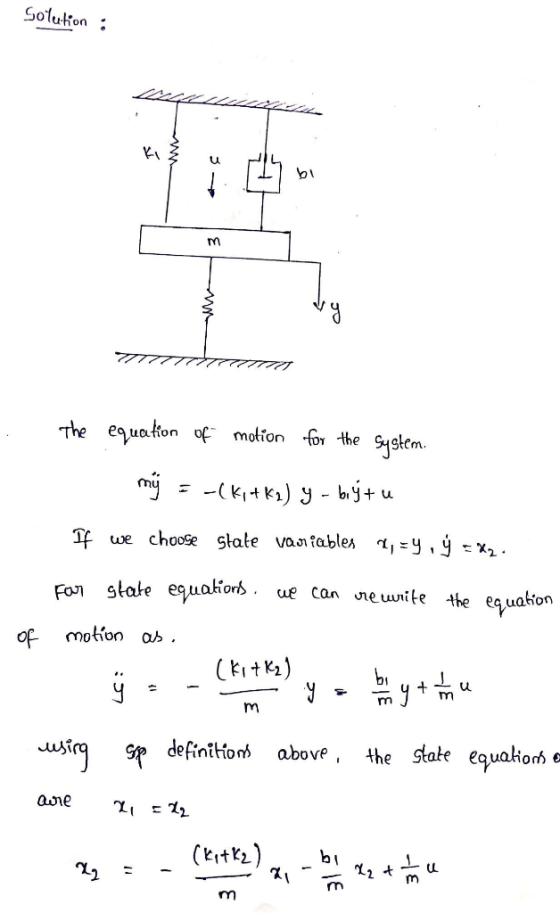 Golufon the eutonf molfion -f6r the syslem equofion of F η state e equakons . ue can vnewite the eq uakon of motion + u usis