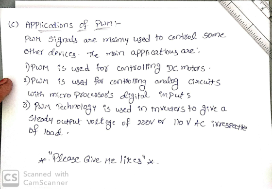 (C) APPlications of Pun Peor Signals eher device TTe ain aPP Cations -- mainy used to Contool Sone are are OPoM s used for c