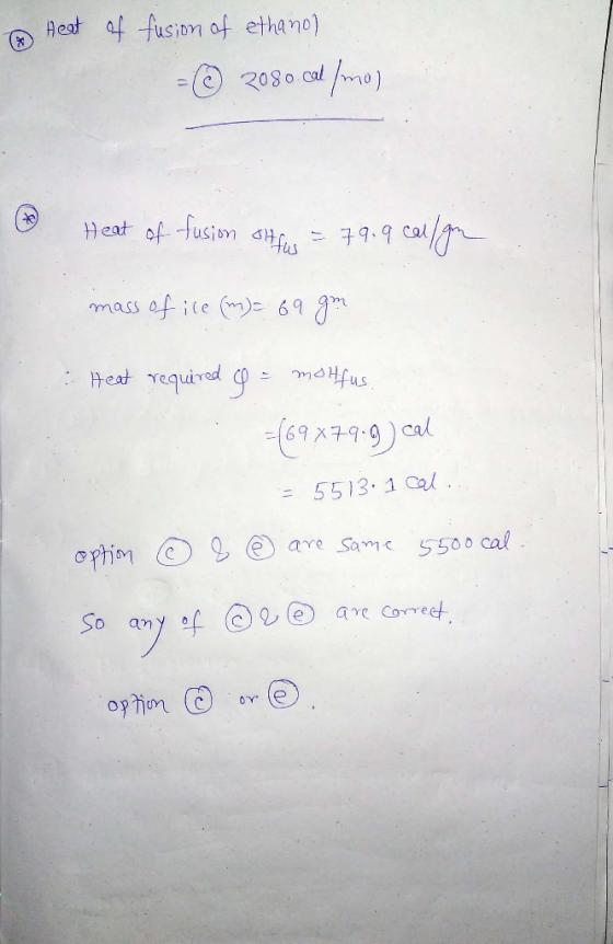usibn af etha mo) ⓒ 2080 cal /mo) 9-9 cal mass of ite Heat required mo u.S 699)cal OY