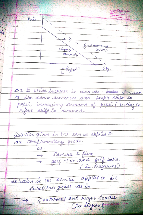 yc c, Pares (neus demand (iniial damamd CLUve dty due to price incroaseim coca cola -fea demand pcople dhipt papi Clading to