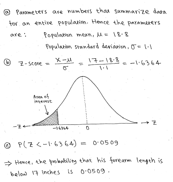 Parame ters are numbers that summarize data TO an entive population. Hence the parameters Population mean, μ= 18, & are: Popu