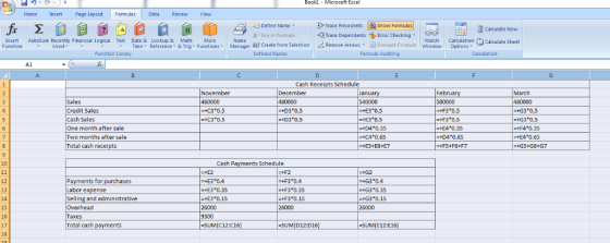 Excel Home Insert Page Layout Formulas Data Review View Trace Precedents K, show Trace Dependents φ Error Checking Define Nam