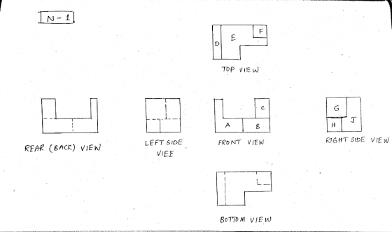 N- 1 F TOP VIE W G A RIGHT SIDE VIEW VIEW FRONT LEFT SIDE REAR (BACK) VIEW VIEF BOTTO M VIE W