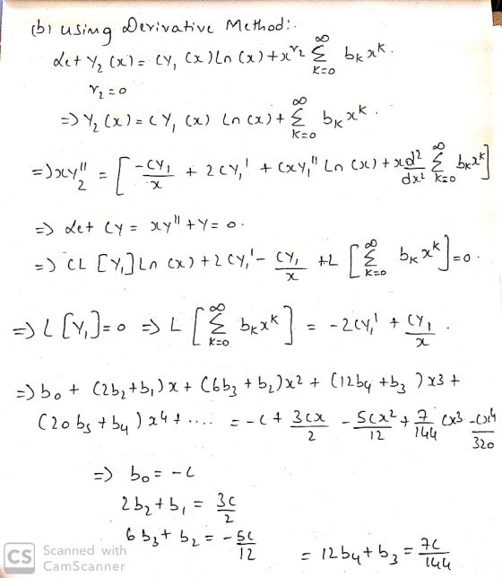 (b) usima oerivative Mcthod: bexk CY, CxLn x)+x K-o Cx) Ln Cx)+ k o CY )xy 2 cy,Cxy, Ln ) dx ko 2. y Y= o et y =) CL CY,Ln