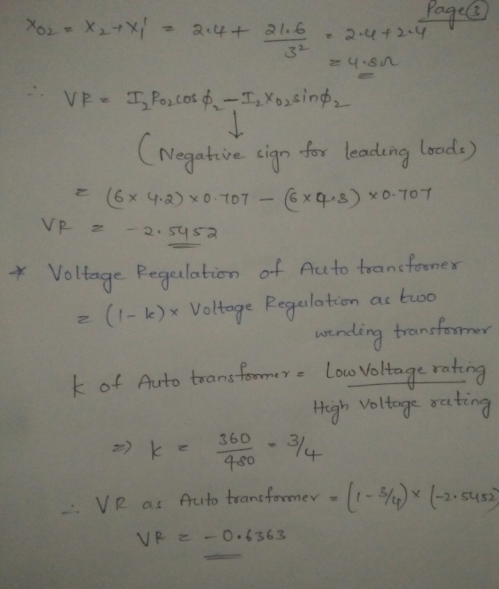32 etive ign for leadlng loced.) Voltage Peati ot Pcto trancfiner e (1-k) Voltage elation ac tuoo wtnding transfmer ratna h V