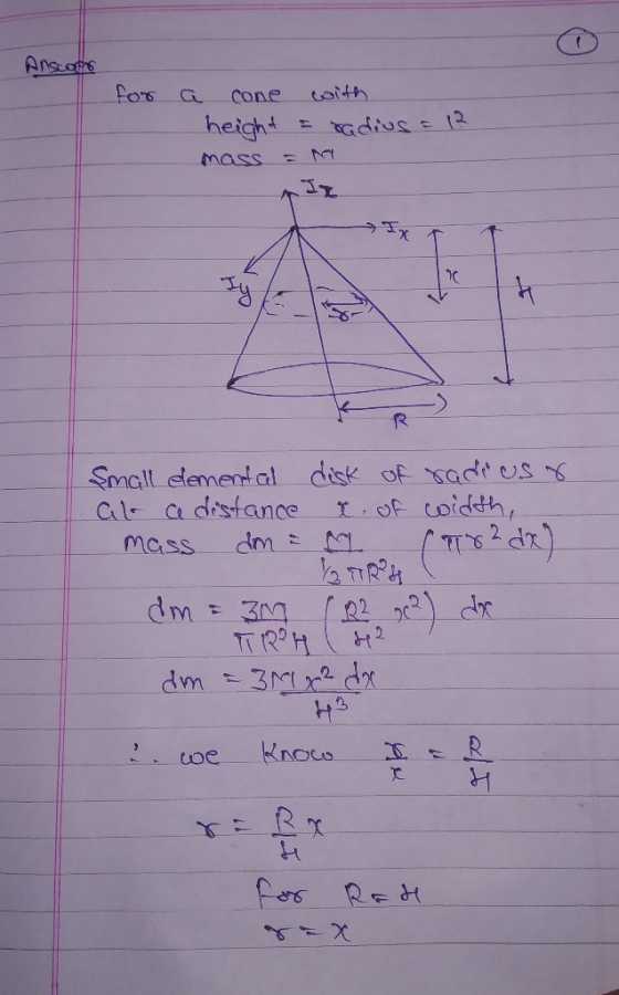 Anseohs cone otth mass s N ラー ㄧㄨㄧㄒ Smal elemetal disk of sadtUs Cl c distance x codth, 2 mcss dm CO r.