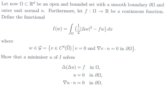 Let now Ω c Rd be an open and bounded set with a smooth boundary on and outer unit normal n. Furthermore, let f : Ω → R be a