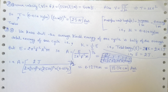 AbaYs」 しずTeuv lag@wave ı,elotot (V) f)-(25Hz)(2m) ooms. 1 m Tenbion ⑥. We know that -Hae aueaage kinele en 2 02 2-7 m An
